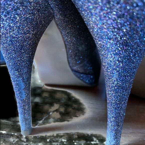 Steve Madden P Kelle Peep Toe Glitter Heels 8.5 - Picture 7 of 7